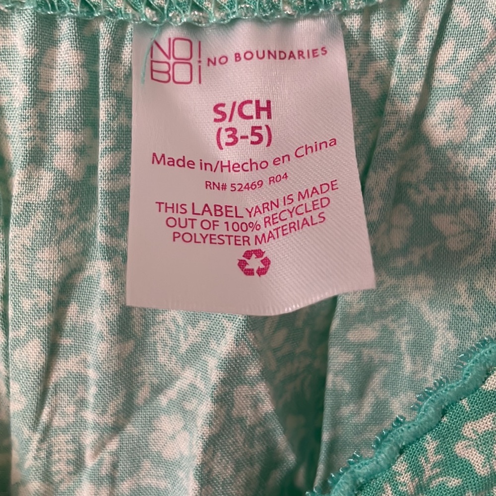 No Boundaries Smocked Dress Green Floral Ruffles, Small - Picture 6 of 6